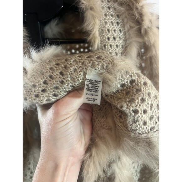 Dolce Cabo Fur Trim Knit Vest – Size S/M - Picture 3 of 10